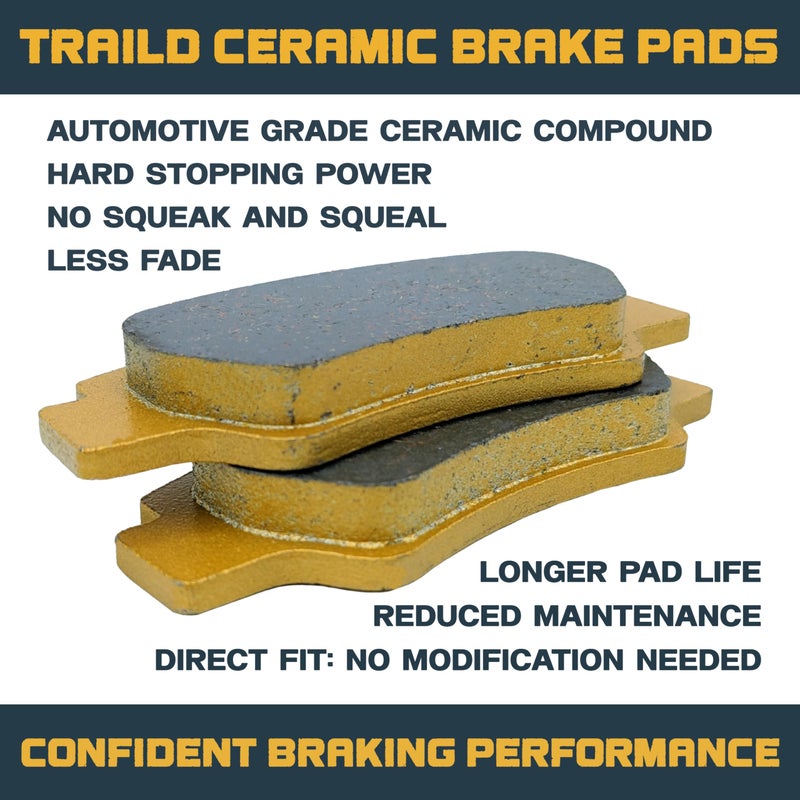 Traild Polaris Ranger 570/400/500/650/700/800 Midsize 2004-2022 Ceramic Brake Pad Set Front & Rear - Image 3